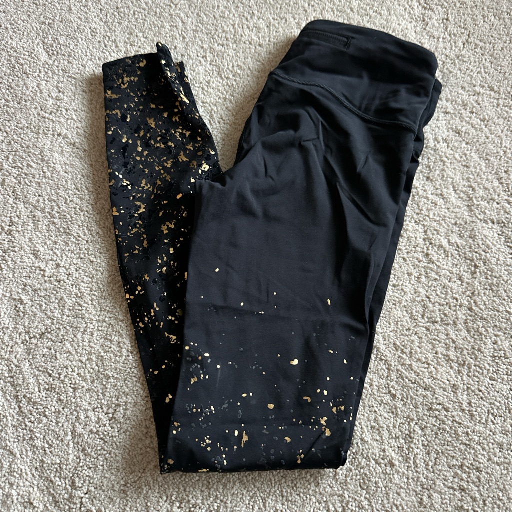 Black And Gold Splatter Leggings